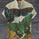Men's Butterfly Insect Aesthetic Illustration Print Casual Short Sleeve Shirt