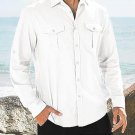 Men's Casual Chest Pockets Single Breasted Long Sleeve Shirt
