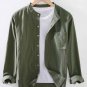 Men's Casual Solid Cotton And Linen Long Sleeve Shirt