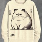 Men's Cat And Mouse Japanese Art Print Casual Sweatshirt