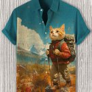 Men's Cat Hike Art Print Shirt