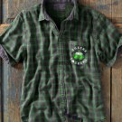 Men's Cheers Fckers St. Patrick's Day Plaid Pocket Art Print Casual Shirt
