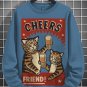 Men's Cheers Friend Art Print Cotton Casual Sweatshirt