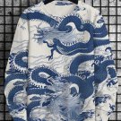 Men's Chinese Style Mythology Dragon Print Casual Sweatshirt