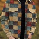 Men's Colorblock Plaid Print Denim-Like Long Sleeve Shirt