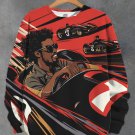 Men's Cool Black Man Auto Racing Print Casual Sweatshirt
