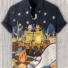 Men's Cowboy Frog Brothers Art Print Casual Shirt