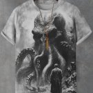 Men's Cthulhu Octopus Monster Mystery Art Print Casual T-Shirt