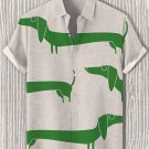 Men's Dachshund Art Graphic Print Short Sleeve Shirt