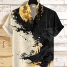 Men's Dark Night Forest Scenery Art Print Casual Shirt