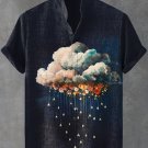 Men's Dark Weird Floating Cloud Art Print Shirt
