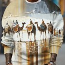 Men's Desert Camel Travel Oil Painting Print Casual Sweatshirt