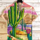 Men's Desert Plants Animals Art Print Short Sleeve Shirt