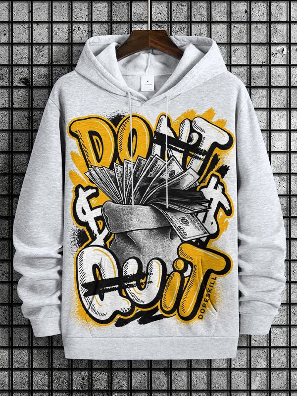 Men's Don't Quit Art Print Hooded Sweatshirt