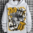 Men's Don't Quit Art Print Hooded Sweatshirt