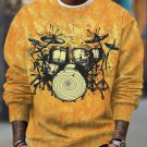 Men's Drum Set All Over Art Print Casual Sweatshirt