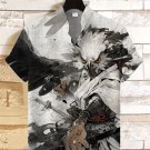 Men's Eagle Warrior Ink Painting Art Print Short Sleeve Casual Shirt