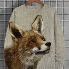 Men's Embroidery Fox Print Casual Sweatshirt