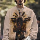 Men's Ethnic And Tribal Art Painting Print Casual Sweatshirt