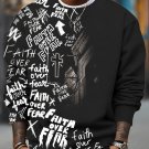 Men's Faith Over Fear Letter Print Casual Sweatshirt