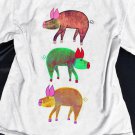 Men's Farm Cartoon Pig Graphic Print Casual T-Shirt