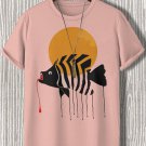 Men's Fish Environmental Protection Graphic Print Cotton Casual T-Shirt