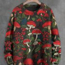 Men's Floral Mushroom All Over Print Knit Sweatshirt