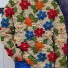 Men's Flower 3D Woolen Yarn Embroidery Art Print Knit Sweatshirt