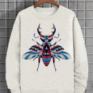 Men's Flying Insect Graphic Print Cotton Casual Sweatshirt