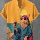 Men's Free Soul Cat Art Print Shirt