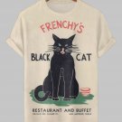 Men's Frenchy's Black Cat Art Print T-Shirt