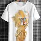 Men's Funny Sketch Line Monkey Graphic Print Cotton Casual T-Shirt