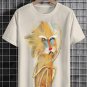 Men's Funny Sketch Line Monkey Graphic Print Cotton Casual T-Shirt