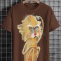 Men's Funny Sketch Line Monkey Graphic Print Cotton Casual T-Shirt