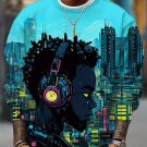 Men's Future Sci-Fi Art Black Boy Music Lover Print Casual Sweatshirt
