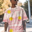 Men's Geometric Art Lines Print Casual T-Shirt