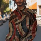 Men's Geometric Modern Art Print Long Sleeve Shirt