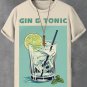 Men's Gin And Tonic Illustration Print Cotton Casual T-Shirt