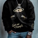 Men's Give Me Strength Art Painting Print Casual Sweatshirt