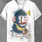 Men's Gorilla Percussion Toy Print Casual T-Shirt