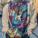 Men's Guitar Illustration Art Print Casual Sweatshirt