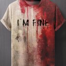 Men's Halloween Bloody I'm Fine Art Print T-Shirt
