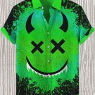 Men's Halloween Demon Smiling Face Art Print Casual Shirt