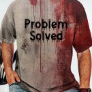 Men's Halloween Problem Solved Bloody Print T-Shirt