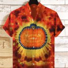 Men's Halloween Pumpkin Tie Dye Print Casual Shirt