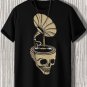 Men's Halloween Skull Phonograph Graphic Print Cotton Casual T-Shirt