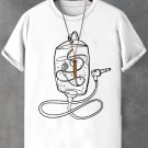 Men's Hand Drawing Music Entertainment Graphic Print Cotton Casual T-Shirt
