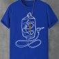 Men's Hand Drawing Music Entertainment Graphic Print Cotton Casual T-Shirt