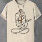 Men's Hand Drawing Music Entertainment Graphic Print Cotton Casual T-Shirt