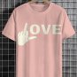 Men's Hand Sign Fuck Love Art Print Cotton Casual T-Shirt